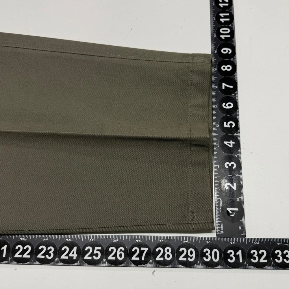 Savane Pants Mens 38x30 Earth‎ Green Chino Flat Front Motion Premium Cotton New